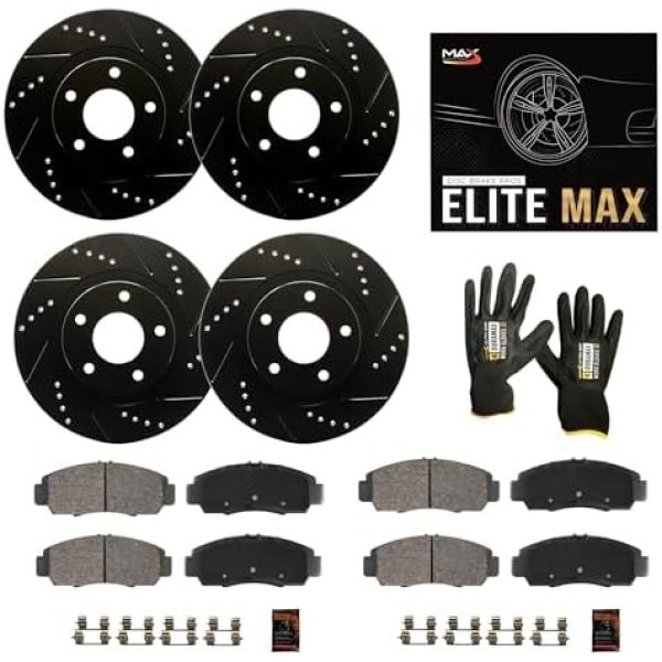 Max Advanced Brakes Front & Rear Brake Kit Compatible With 1999-2006 Chevy