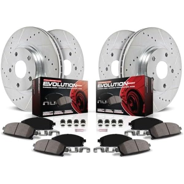 Power Stop K7576 Front and Rear Z23 Carbon Fiber Brake Pads