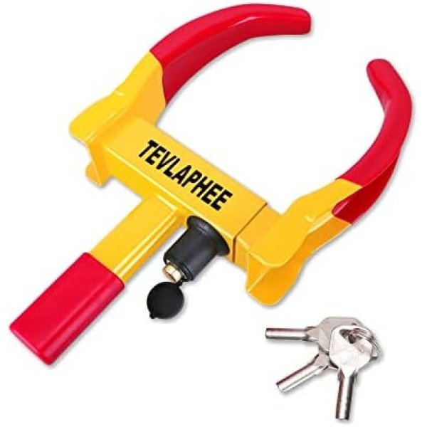 Tevlaphee Universal Wheel Lock Heavy Duty Security Trailer Wheel Lock Anti Theft