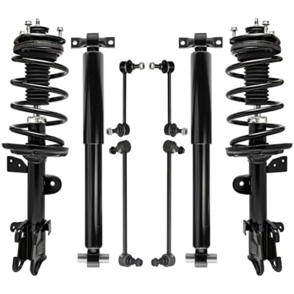 Detroit Axle - 8pc Struts Shocks Kit for 2009-2015 Honda Pilot, 2 Front Struts