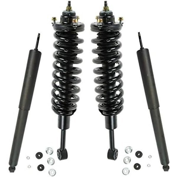TRQ Front & Rear 4 Piece Complete Shock Assembly & Shock Absorber Kit Set