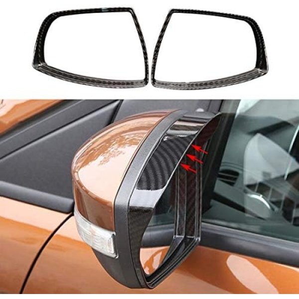 RUIHE Carbon Fiber Color Side Door Mirror Cover Rain Visor Guard Trim Fit