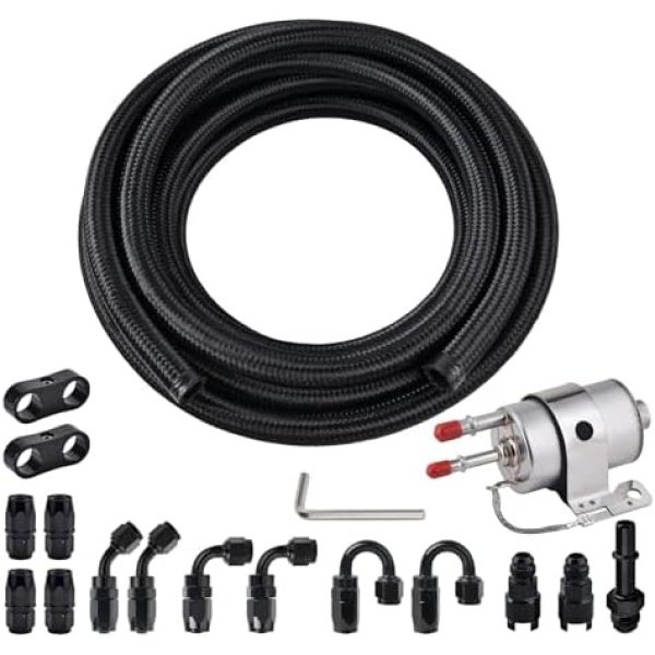 EVIL ENERGY 6AN Fuel Line Kit with LS Swap Fuel Filter Regulator 58PSI 6AN CPE